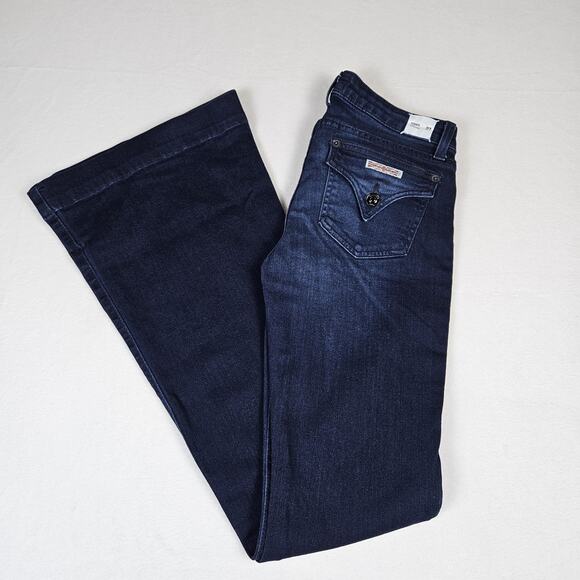 Hudson Ferris Flare Jeans Womens Dark Wash Stretch Denim Flap Pocket Low Rise 27 - Picture 9 of 16